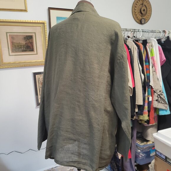 Vintage 90's Flax by Jeanne Engelhart Linen Jacket Size M - Picture 7 of 10